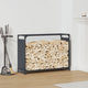 Vidaxl brandhoutrek 90x28x65 cm koudgewalst staal antracietkleurig