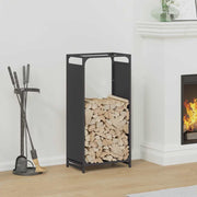 Vidaxl brandhoutrek 44x28x90 cm koudgewalst staal zwart - afbeelding 1