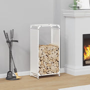 Vidaxl brandhoutrek 44x28x90 cm koudgewalst staal wit - afbeelding 1