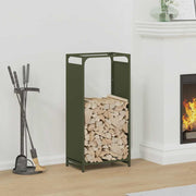 Vidaxl brandhoutrek 44x28x90 cm koudgewalst staal olijfgroen - afbeelding 1