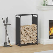 Vidaxl brandhoutrek 60x28x90 cm koudgewalst staal zwart - afbeelding 1