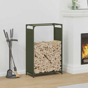 Vidaxl brandhoutrek 60x28x90 cm koudgewalst staal olijfgroen - afbeelding 1