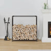 Vidaxl brandhoutrek 90x28x90 cm koudgewalst staal zwart