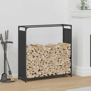 Vidaxl brandhoutrek 90x28x90 cm koudgewalst staal zwart - afbeelding 1