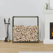 Vidaxl brandhoutrek 90x28x90 cm koudgewalst staal olijfgroen - afbeelding 3