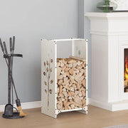 Vidaxl brandhoutrek 40x30x80 cm koudgewalst staal wit - afbeelding 1