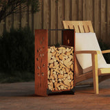 Vidaxl brandhoutrek 40x30x80 cm weervast staal - afbeelding 1