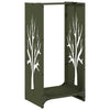 Vidaxl brandhoutrek 40x30x80 cm koudgewalst staal olijfgroen