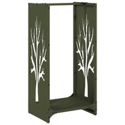 Vidaxl brandhoutrek 40x30x80 cm koudgewalst staal olijfgroen - afbeelding 2