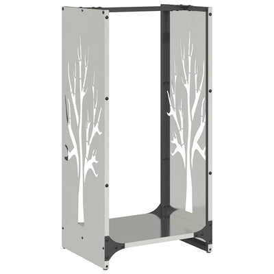 Vidaxl brandhoutrek 40x30x80 cm roestvrij staal