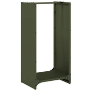 Vidaxl brandhoutrek 40x30x80 cm koudgewalst staal olijfgroen - afbeelding 2