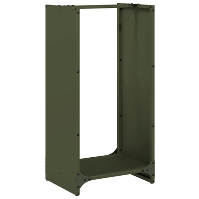 Vidaxl brandhoutrek 40x30x80 cm koudgewalst staal olijfgroen