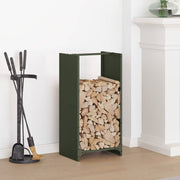 Vidaxl brandhoutrek 40x30x80 cm koudgewalst staal olijfgroen - afbeelding 1