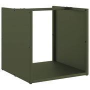 Vidaxl brandhoutrek 40x40x40 cm koudgewalst staal olijfgroen - afbeelding 2