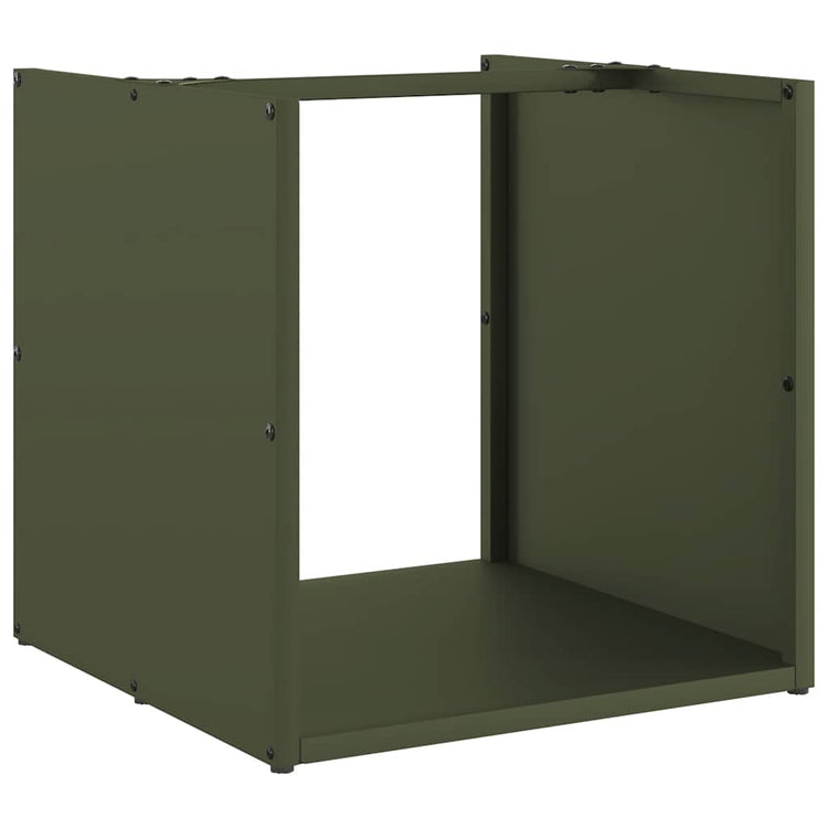 Vidaxl brandhoutrek 40x40x40 cm koudgewalst staal olijfgroen