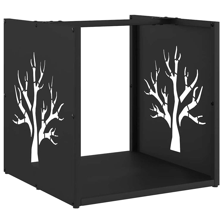 Vidaxl brandhoutrek 40x40x40 cm koudgewalst staal zwart