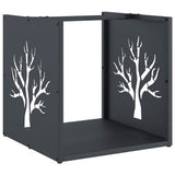 Vidaxl brandhoutrek 40x40x40 cm koudgewalst staal antracietkleurig - afbeelding 2