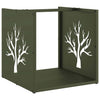 Vidaxl brandhoutrek 40x40x40 cm koudgewalst staal olijfgroen