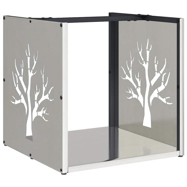 Vidaxl brandhoutrek 40x40x40 cm roestvrij staal