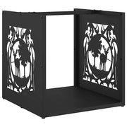 Vidaxl brandhoutrek 40x40x40 cm koudgewalst staal zwart - afbeelding 2