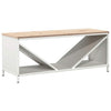 Vidaxl brandhoutrek met houten blad 100,5x35,5x40 cm wit