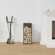Vidaxl brandhoutrek 25x25x60 cm koudgewalst staal olijfgroen - afbeelding 3