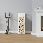 Vidaxl brandhoutrek 25x25x80 cm koudgewalst staal wit - afbeelding 3