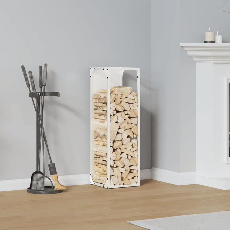 Vidaxl brandhoutrek 25x25x80 cm koudgewalst staal wit