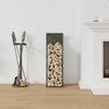 Vidaxl brandhoutrek 25x25x80 cm koudgewalst staal olijfgroen