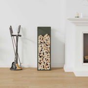 Vidaxl brandhoutrek 25x25x80 cm koudgewalst staal olijfgroen - afbeelding 3