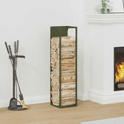 Vidaxl brandhoutrek 25x25x100 cm koudgewalst staal olijfgroen - afbeelding 1