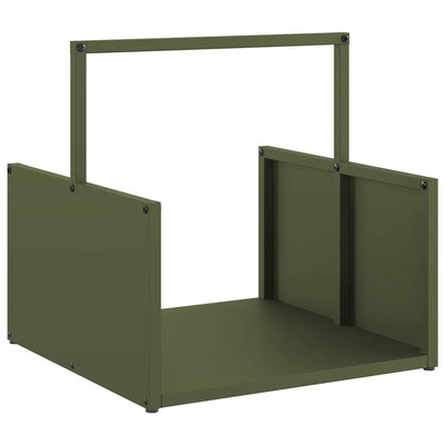 Vidaxl brandhoutrek 40x40x40 cm koudgewalst staal olijfgroen
