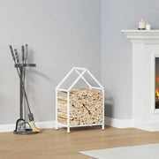 Vidaxl brandhoutrek 40x25x60 cm koudgewalst staal wit - afbeelding 1