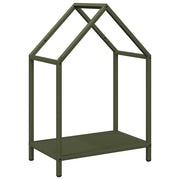 Vidaxl brandhoutrek 40x25x60 cm koudgewalst staal olijfgroen - afbeelding 2