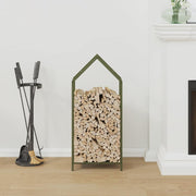 Vidaxl brandhoutrek 40x25x90 cm koudgewalst staal olijfgroen - afbeelding 3