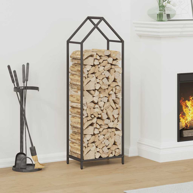 Vidaxl brandhoutrek 40x25x120 cm koudgewalst staal zwart