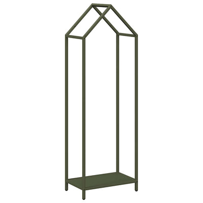 Vidaxl brandhoutrek 40x25x120 cm koudgewalst staal olijfgroen