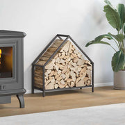 Vidaxl brandhoutrek 60x25x60 cm koudgewalst staal zwart - afbeelding 1