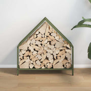Vidaxl brandhoutrek 60x25x60 cm koudgewalst staal olijfgroen - afbeelding 3