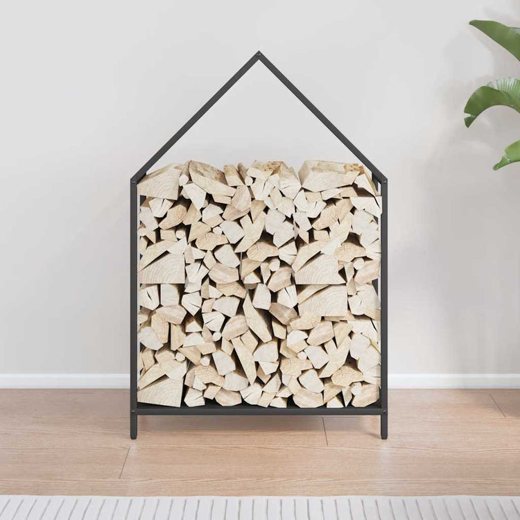 Vidaxl brandhoutrek 60x25x90 cm koudgewalst staal zwart