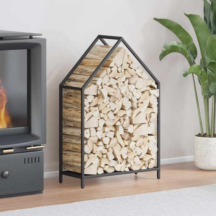 Vidaxl brandhoutrek 60x25x90 cm koudgewalst staal zwart