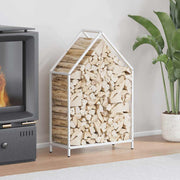 Vidaxl brandhoutrek 60x25x90 cm koudgewalst staal wit - afbeelding 1