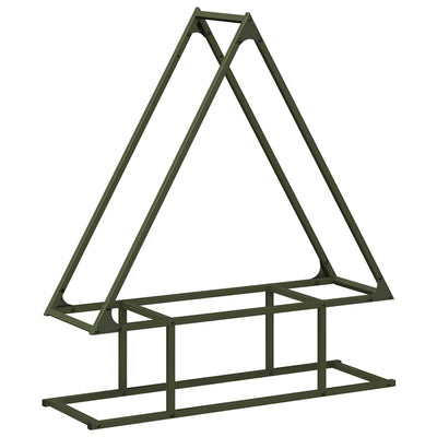 Vidaxl brandhoutrek olijfgroen 80x25x90 cm koudgewalst staal