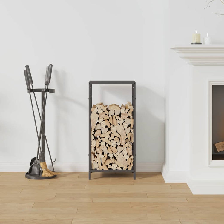 Vidaxl brandhoutrek 34x25x70 cm koudgewalst staal zwart