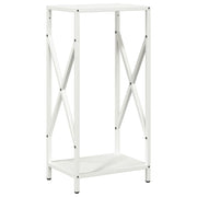 Vidaxl brandhoutrek 34x25x70 cm koudgewalst staal wit - afbeelding 2