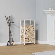 Vidaxl brandhoutrek 34x25x70 cm koudgewalst staal wit - afbeelding 1
