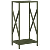 Vidaxl brandhoutrek 34x25x70 cm koudgewalst staal olijfgroen