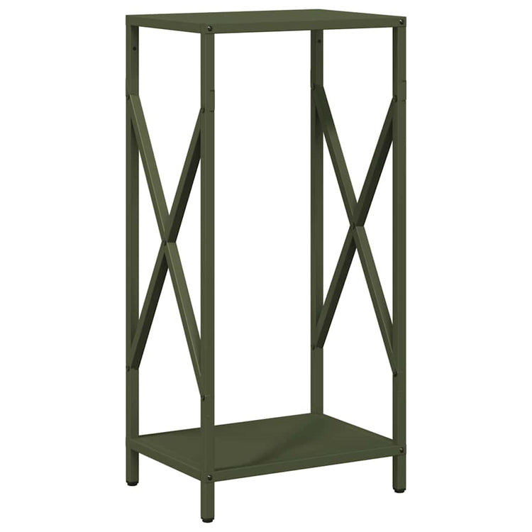 Vidaxl brandhoutrek 34x25x70 cm koudgewalst staal olijfgroen