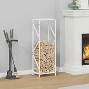 Vidaxl brandhoutrek 34x25x100 cm koudgewalst staal wit - afbeelding 1