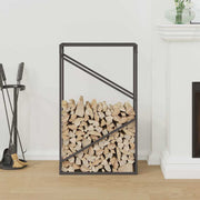 Vidaxl brandhoutrek 60x25x100 cm koudgewalst staal zwart - afbeelding 3